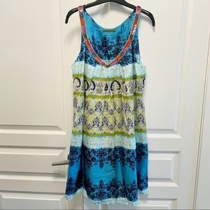 ANTHROPOLGIE VELVET 100% Silk V-neck Dress